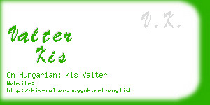 valter kis business card